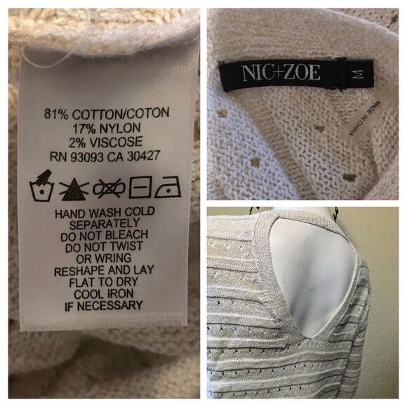 Nic+Zoe Fringe Cuff Top Size Medium - Picture 8 of 10